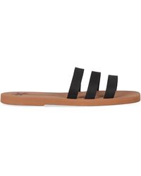 Manebí - Schoenen ,Zwart ,Leer Ronde Neus Platte Sandalen Van Kunstleer - Lyst