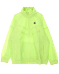 Nike - Fitness ,Groen ,Nylon Sportswear Windrunner Half-Zip Hoodie Jas - Lyst