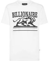 Billionaire - Tops ,Wit ,Katoen T-Shirt Ronde Hals Ss Lion - Lyst