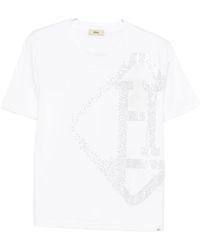 Herno - Tops ,Wit ,Katoen Logo T-Shirt - Lyst