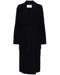 Max Mara - Jassen ,Blauw ,Wol Middernachtblauwe Wollen Jas Met Schulpzoom - Lyst