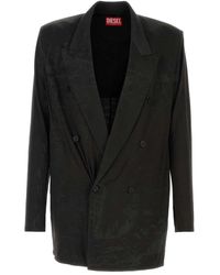 DIESEL - Jassen ,Zwart ,Zwarte Stretch Acetaat J-Pekka Blazer - Lyst