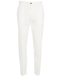 BRIGLIA - Broeken ,Wit ,Witte Chino Broek Met Elastische Tailleband - Lyst