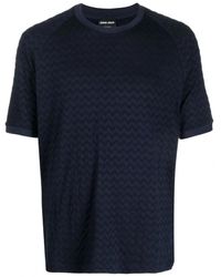 Giorgio Armani - Elegantes blaues t-shirt - Lyst