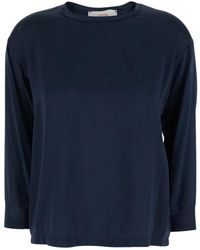 Jucca - Hoodies & Sweatvesten ,Blauw ,Top Met Ronde Hals En Lange Mouwen - Lyst