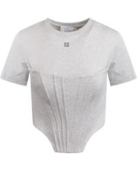 GIUSEPPE DI MORABITO - Camiseta de jersey con detalle de corsé - Lyst