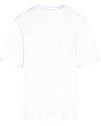 The Row - Camiseta blanca de algodón cuello redondo - Lyst