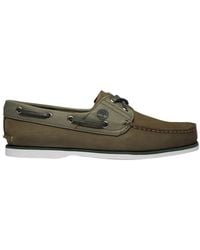 Timberland - Klassischer Herren Bootsschuh Dunkelgrünes Leder Obermaterial - Lyst