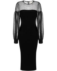 Ulla Johnson - Zwarte Elegante Midi Jurk Fa230719 - Lyst