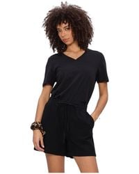 SELECTED - Tops ,Zwart ,Denim Tops T-Shirts Slfessential Ss V-Neck Tee - Lyst