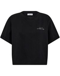 Haute L'Amitié - Zwarte Crew Neck Crop Tee Top - Lyst