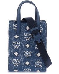 MCM - Tote bags,bestickte leinwand aren handtasche - Lyst