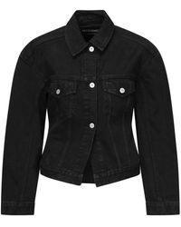 Jacquemus - Jassen ,Zwart ,Denim Zwarte Denim Jas Met Knoopsluiting - Lyst