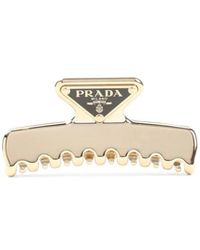 Prada - Accessoires ,Geel ,Metalen Haarclip - Lyst