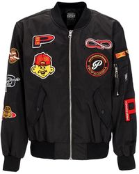 Propaganda - Schwarze Satin Bomberjacke Mit Reißverschluss - Lyst