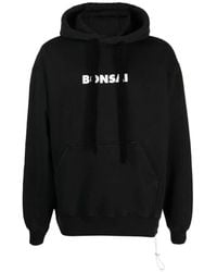 Bonsai - Hoodies & Sweatvesten ,Zwart ,Katoen Zwarte Katoenen Hoodie Met Logo Print - Lyst
