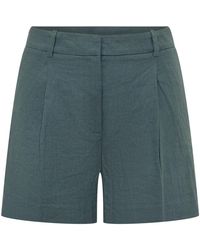 Calvin Klein - Korte Broeken ,Blauw ,Linnen Linnenmix Tailored Shorts - Lyst