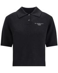 Givenchy - Tops ,Zwart ,Wol Korte Mouw Polo Trui - Lyst
