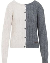 Moschino - Truien & Vesten ,Veelkleurig ,Wol Bicolor Cardigan - Lyst