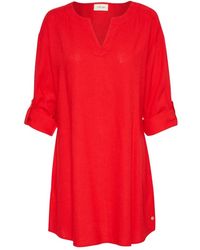 Cream - Overhemden ,Rood ,Linnen Crventa Tunic - Lyst