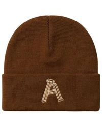 Aries - Accessoires ,Bruin ,Katoen Column A Beanie - Lyst