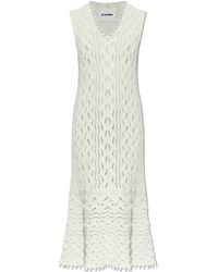 Jil Sander - Cotton Gebreide Jurk - Lyst