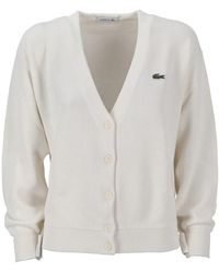 Lacoste - Truien & Vesten ,Wit Cardigan Voor Vrouwen - Lyst