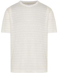 Eleventy - T-shirt a righe in lino e cotone - Lyst