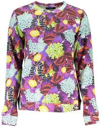 Roberto Cavalli - Hoodies & Sweatvesten ,Veelkleurig ,Katoen Logo Print Crew Neck Sweatshirt - Lyst