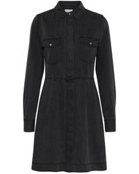 Part Two - Zwarte Denim Jurk Met Zakken - Lyst