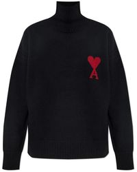 Ami Paris - Wollen Coltrui Met Logo - Lyst