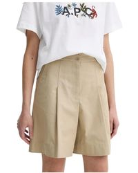 A.P.C. - Korte Broeken ,Groen ,Katoen Short Orlane - Lyst
