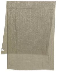 Brunello Cucinelli - Accessoires ,Groen ,Cashmere En Zijden Sjaal - Lyst
