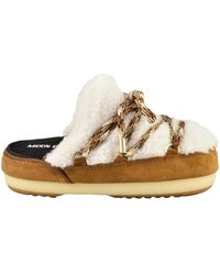 Moon Boot - Leren Muiltjes Met Pluche Voering - Lyst