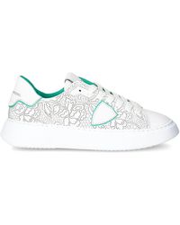Philippe Model - Schoenen ,Wit ,Leer Temple Tennis Sneakers - Lyst