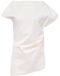 JW Anderson - Asymmetrische Gedrapeerde Kant Top Ivoor - Lyst