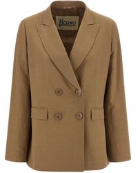 Herno - Jassen ,Leer Double-Breasted Sequin Blazer - Lyst