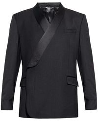 Dolce & Gabbana - Blazer nero in lana e seta - Lyst