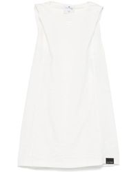 Courreges - Tops ,Wit ,Katoen Mouwloze Top Met Capuchon En Logo - Lyst