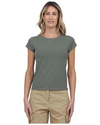Alpha Studio - Tops ,Groen ,Jersey Ronde Hals T-Shirt - Lyst