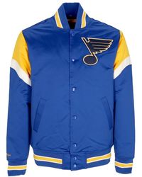 Mitchell & Ness - Jassen ,Blauw ,Polyester Nhl Heavyweight Bomber Jacket Stlblu - Lyst