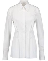 Givenchy - Klassieke Witte Katoenen Overhemd Met Geplooide Details - Lyst