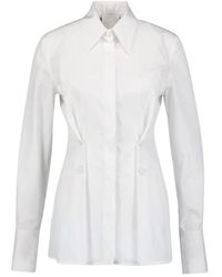 Givenchy - Klassieke Witte Katoenen Overhemd Met Geplooide Details - Lyst