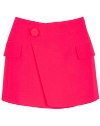 Balmain - Rokken ,Roze ,Asymmetric Crepe Mini Skirt - Lyst