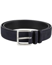 Orciani - Blauer Wildledergürtel Mit Metallschnalle - Lyst
