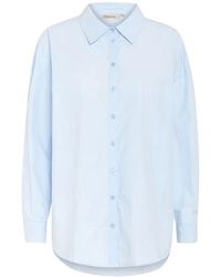 My Essential Wardrobe - Overhemden ,Blauw ,Cashmere Boxy Shirt Blouse - Lyst