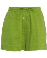Ottod'Ame - Grüne Leinen Bermuda Shorts Stilvoll - Lyst