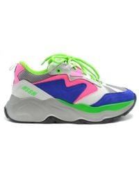 MSGM - Sportieve Leren Slip-On Sneakers - Lyst