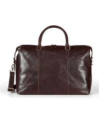 Howard London - Dunkelbraune Leder Wochenendtasche - Lyst