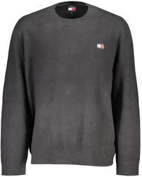 Tommy Hilfiger - Schwarzer baumwollpullover mit stickerei - Lyst